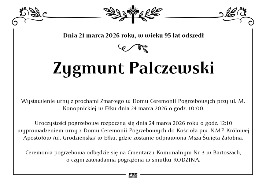 Zygmunt Palczewski - nekrolog